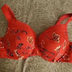 Cacique Red Floral Bra 44D